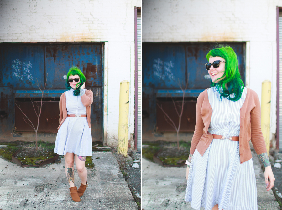 what I wore, cleveland fashion blog, green hair, cleveland, 