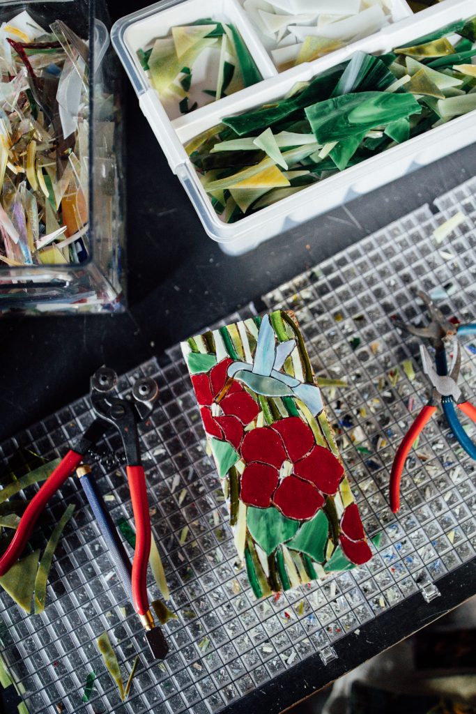 Stained glass scrap mosaic tutorial