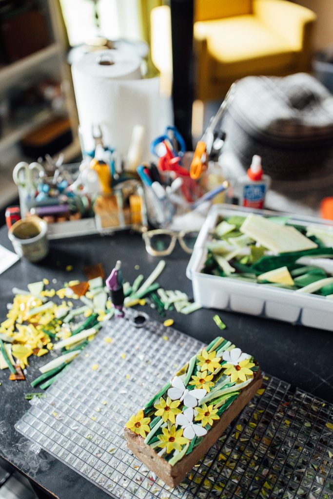 Stained glass scrap mosaic tutorial